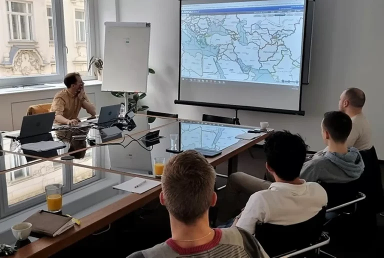 A group of Avcon Jet's dispatchers during a training session.