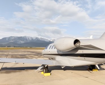 The Cessna Citation M2 Gen2 is shown from a back-angle view, emphasizing its sleek tail design and modern jet features. This stylish aircraft blends performance and luxury, making the Citation M2 Gen2 ideal for private, comfortable travel.